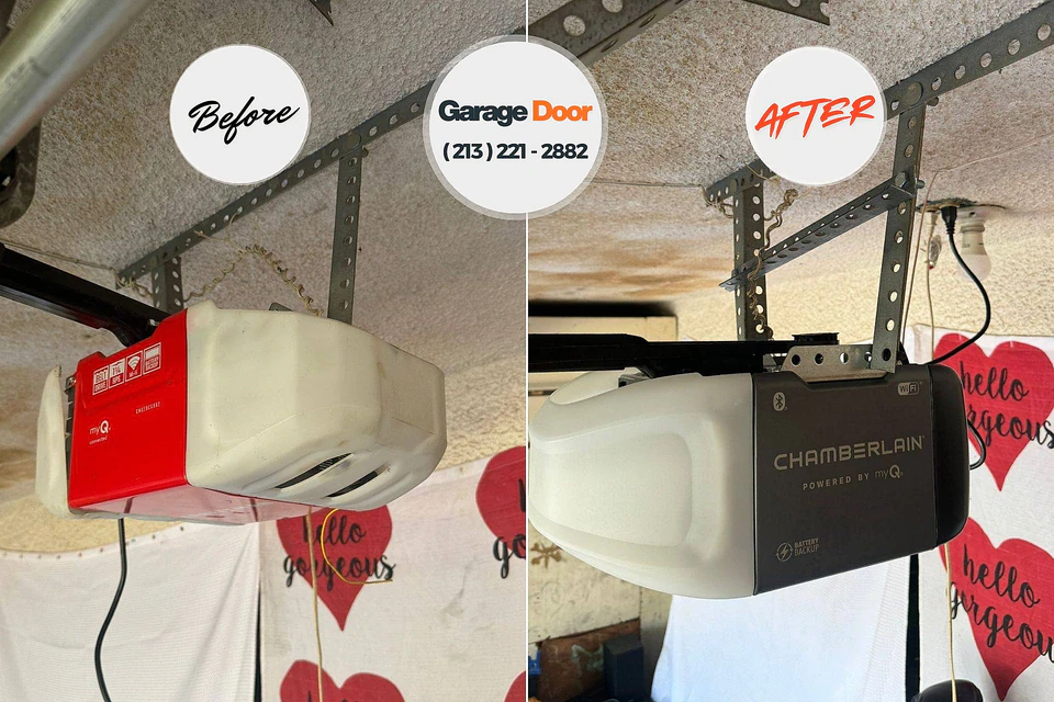 Before and after: garage door repair Thompsonville, CT